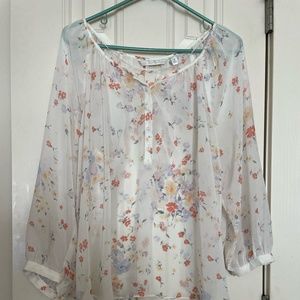 Sheer Floral Blouse